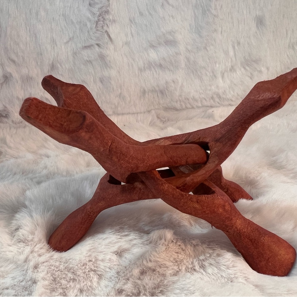 Rustic Wooden Art Sculpture Stand